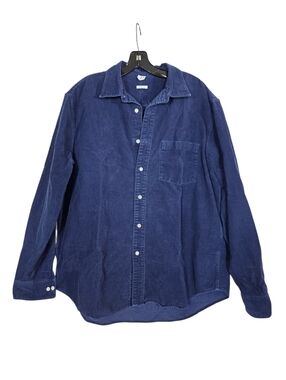 Arket Corduroy Men's Classic Button-Down Shirt - Navy Blue